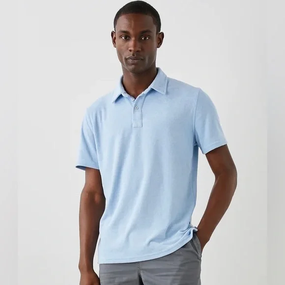 Rails Shirts Mens Rails Rhen Terrycloth Polo Chambray Blue
